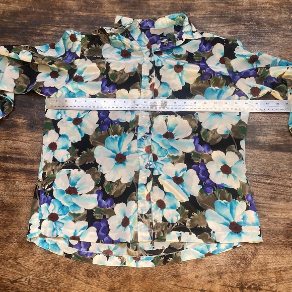 1980’s vintage handmade floral blouse - Picture 2 of 13